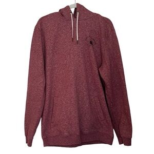 Rip Curl Men’s Pullover Sweatshirt Hoodie Red Heather Drawstring Pockets Size L